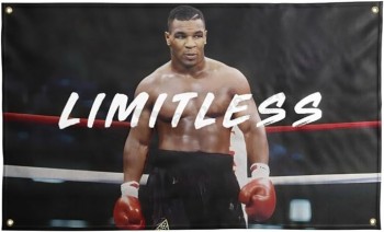 Mike Tyson Poster | 3x5 Flag | Gym Motivation Fitness Poster | Durable Cool Tapestry | Man Cave Wall Decor with Metal Grommets