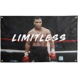 Póster de Mike Tyson | Bandera 3x5 | Póster de Motivación para el Gimnasio | Tapiz fresco y duradero | Decoración de pared Man Cave con ojales metálicos