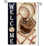 Bienvenido Bandera de Jardín de Béisbol 12 x 18 pulgadas Vertical de doble cara, Bandera al aire libre de la Liga de Pelota de Bate Deportivo