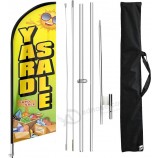 Kit de asta de bandera de plumas de venta de garaje y estaca de tierra, kit de asta de bandera de letrero comercial publicitario de 11 pies para venta de garaje