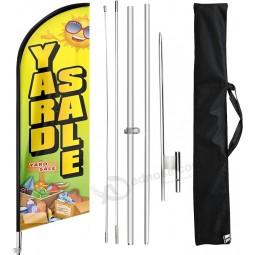 Yard Sale Feather Flag Stock Kit and Ground Stake, 11FT Advertising Swooper Business Sign Комплект флагштока для дворовой распродажи