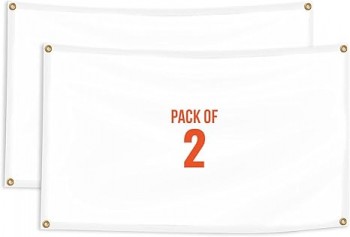 2 pezzi di vinile bianco plain banner, 11 oz leggero pieghevole fai-da-te impermeabile PVC Flex, scuole home office negozio pubblicità interno uso esterno
