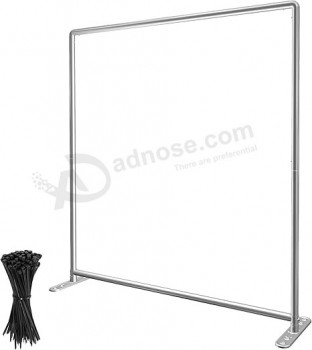 Toile de fond Cadre en métal 6'L x 6'H Cadre en métal Support de bannière en acier inoxydable pour la photographie Halloween Fête d’anniversaire Activité intérieure et extérieure