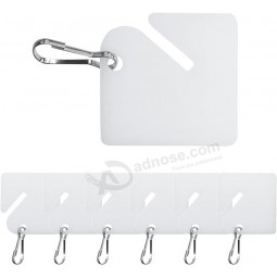 120 Pcs Key Tags Slotted Plastic Hanging Tags 1.5 Inch White Tags with Metal Snap Hooks for Key Cabinets Boxes Lockers Item Identifiers