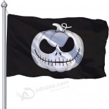 Bandiera di Halloween 3x5 all'aperto, grandi bandiere di Halloween per l'esterno, doppia stampa 3x5 Ft spaventosa bandiera di zucca bianca, Haloween Banner