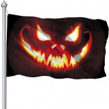 Bandiera di Halloween 3x5 all'aperto, grandi bandiere di Halloween per l'esterno Flagpole, doppia stampa 3x5 ft spaventosa bandiera di zucca fiammeggiante