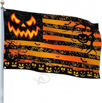 Halloween Flag 3x5 Outdoor Double Sided Scary Halloween Pumpkin Flag for Outside Halloween Decorations House Yard Banner