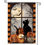 AVOIN colorlife Halloween Zucca Dolcetto o scherzetto Boo Garden Flag 12 x 18 pollici a doppia faccia, gatto nero Pipistrello Luna Holiday Yard Bandiera decorativa all'aperto