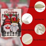Casa Decorativa Buon Natale Babbo Natale Gnomo Casa Bandiera, Giardino Cortile Natale Camion Corna Bufalo Nero Plaid Controllo Decorazione Esterna