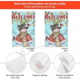 Elightvap Merry Christmas Garden Flag Двусторонний Приветственный Снеговик Узор Флаг для наружного украшения помещений Верт