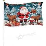 Grote Kerstvlag, 3x5ft Vrolijk Kerstfeest Vlag Banner Dubbelzijdig Gelukkig Nieuwjaar Vlag Polyester Tuinvlaggen voor Buiten Tuin Winter