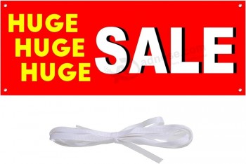 Extra Large Énorme Vente Bannière, 96,5×37,4 pouces Durable Énorme Vente Bannière Extérieur Intérieur Signes avec Corde | Polyester | Vinyle simple robuste