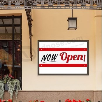 Nu Open Teken Banner, Bedrijf Open Vlag Nu Open Vinyl Bord Banner met Touw voor Zakelijke Advertentie Winkel Bord, 16 x 39 Inch