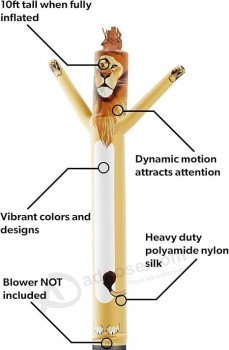 Air Dancers Inflatable Tube Man Attachment - 10 Feet Tall Wacky Waving Inflatable Dancing Tube Guy for Business Promotion (Blower Not Included)