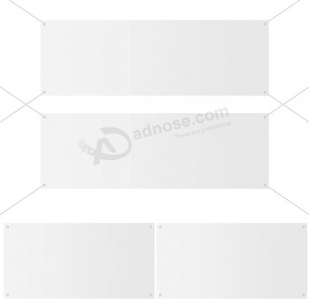 4 Pieces Large Blank Banner White Wall Banner Polyester Oxford Cloth Banner Outdoor Hanging Banner DIY Banner Signs with Hanging Rope
