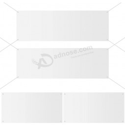 4 Stück großes leeres Banner weißes Wandbanner Polyester Oxford Tuch Banner Outdoor hängendes Banner DIY Banner Schilder mit hängendem Seil