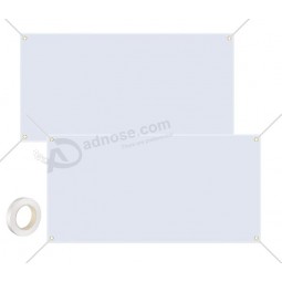 Banner vuoti Segno per decorare, 2 pezzi di grandi segni di banner in vinile bianco con corde appese, Banner in vinile a sublimazione vuoti fai-da-te per Natale