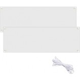 2 juegos de 2 x 6 pies pancarta en blanco de poliéster pintable, letreros de pancarta en blanco, pancarta de tela de poliéster en blanco con cuerda para colgar para decoración inte