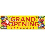 Estandarte de la gran inauguración, 3 x 10 pies Letrero y cuerda de la gran apertura de la nueva tienda, paño Oxford Suministros para la fiesta de la gran inauguración