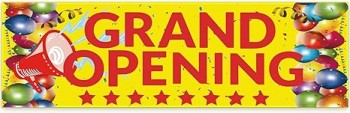 Striscione di inaugurazione, 3 x 10 piedi Nuovo Negozio Insegna di Apertura e Corda, Oxford Cloth Grand Opening Party Supplies