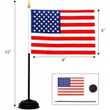 24 pays de luxe drapeaux de bureau ensemble - 8 x 5 pouces miniature américain américain drapeau de bureau avec poteau noir de 13 