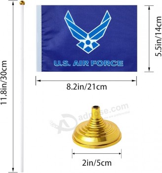 30er Pack amerikanische USA Militär Schreibtisch Flagge Set kleine Mini US Army bewaffnete Tischflaggen mit Ständer Basis, Vereinigte Staaten Militär Festival Events