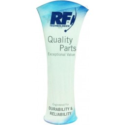Pop Up Allure Fabric Tension Banner Stands-Arc Angle (con gráficos personalizados de doble cara)
