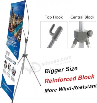 Treppiede regolabile a blocco rinforzato x supporto per banner, da 23 x 63 a 32 x 78 pollici, borsa da viaggio portatile, più grande, più adattabile, esposizione fieristica