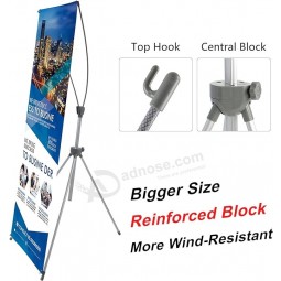 Verstärkter Block verstellbares Stativ X Bannerständer, 23 x 63 bis 32 x 78 Zoll, tragbare Reisetasche, größer, anpassungsfähiger, Messe Ausstellung