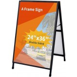 24 x 36 pollici A Frame Sign Sandwich Board pieghevole su entrambi i lati Heavy Duty Slide-in Sidewalk Signboard per esterni Street Advertising Poster
