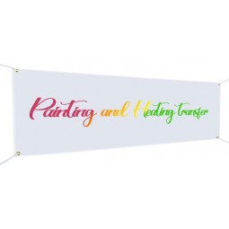 1.6Ft x 9.8Ft Poliéster Oxford Blank Banner, Letreros de Banner Blanco con Cuerdas para Colgar, Banner en Blanco de Vinilo de Sublimación DIY para el Día de Acción de Gracias de Ha