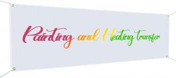 1.6Ft x 9.8Ft Polyester Oxford Blank Banner, White Banner Signs with Hanging Ropes, DIY Sublimation Vinyl Blank Banner for Halloween Thanksgiving