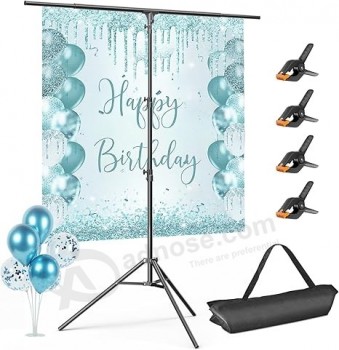 EMART T Shaped Backdrop Stand - 8.5x5ft - Portable T Stand Backdrop Holder, Photo Back Drop Adjustable Stand with Clips