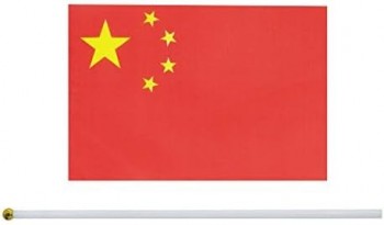 Paquet de 25 main tenu petit mini drapeau Chine drapeau chinois bâton drapeau rond haut national pays drapeaux, décorations de fête fournitures pour les défilés