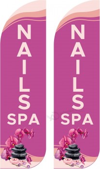 OnPoint Wares 네일 사인 & 스파 킹 플래그 - 2팩 | 비즈니스 광고용 11.5피트 x 3피트 네일 사인| 비바람에 견디는 폴리에스테르