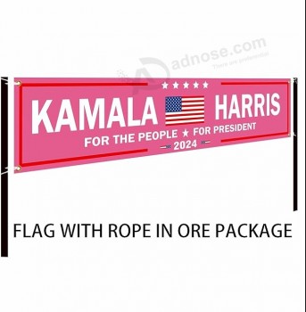 Kamala Harris 2024 Estandarte grande Harris para presidente 2024 Estandarte de la bandera Kamala Harris para el pueblo Garden Yard Letreros Publicidad