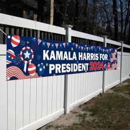 Bandiera Kamala Harris per il presidente 2024 Bandiera Kamala Harris 2024 Grande 20 x 120 pollici, Bandiera Kamala Harris Decorazioni per esterni blu