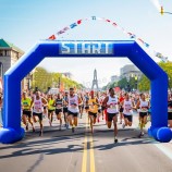 26-футовая надувная арка для старта финиша надувная арка синего цвета с мощным вентилятором, шестиугольная на
