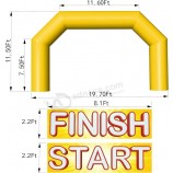 20Ft opblaasbare boog opblaasbare start finish lijn boog met blazer, openlucht opblaasbare boog voor feest, 5K Race, Reclamehandel