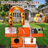 8 FT Giant Halloween opblaasbare pompoenboog buitendecoratie, Halloween opblaasboog tuindecoraties voor Halloween vakantiefeesten