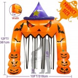 AerWo 12FT Tall Halloween Inflatables Archway Giant Halloween Arch, Pumpkin Halloween Blow up with Built-in LED Lights for Halloween Outdoor