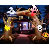 TURNMEON 9.6FT Lang & 8FT Hoog Reusachtig Halloween Opblaasbare Dode Boomboog Buiten Decoraties met Pompoen Spook Houdt
