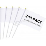 200 pz Bandiere di sublimazione in bianco solido Bandiere di sublimazione in bianco Piccole bandiere di sublimazione tenute in mano, Mini bandiere bianche di graffiti fai da te su 
