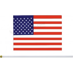 25 Pack Tenuto in mano Piccola Mini Bandiera USA Bandiera degli Stati Uniti Bandiera americana Bastone Bandiera Round Top Bandiere nazionali del paese, Decorazioni per feste Fornit