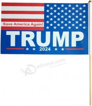 Drapeaux Trump 2024, drapeaux à main double face pour le président Trump 2024