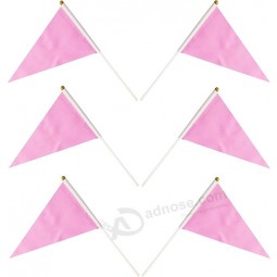 25 Pack Rosa Gagliardetto Bandiere Piccolo Mini Tenuto In Mano Tinta Unita Gagliardetto Fai Da Te Graffiti Bandiere Su Bastoni, Festa Eventi Celebrazione, Scuola