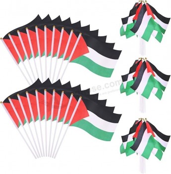 Petit drapeau de la Palestine bâton en vrac 5.5 '' x 8.2 '' Mini drapeau de la Palestine Mini Palestine tenu à la main drapeaux petite Palestine agitant des bâtons de drapeau