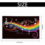 Bandiera musicale 3X5 Ft Outdoor Rainbow Music Nota musicale Melodia Premium Bandiera più forte e più duratura Colore vivido con occhielli in ottone