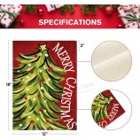 メリークリスマスガーデンフラッグ12x18インチ両面、クリスマスツリークリスマスウィンターホリデーヤード屋外装飾フラグ