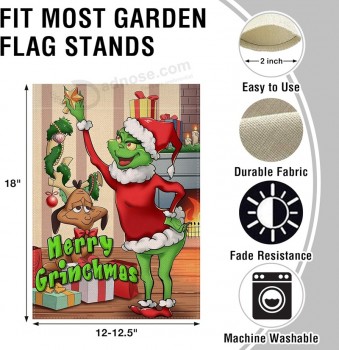 Merry Christmas Home Decorative Garden Flag Christmas Max Dog, Xmas Gifts House Yard Santa Fireplace Outside Decor